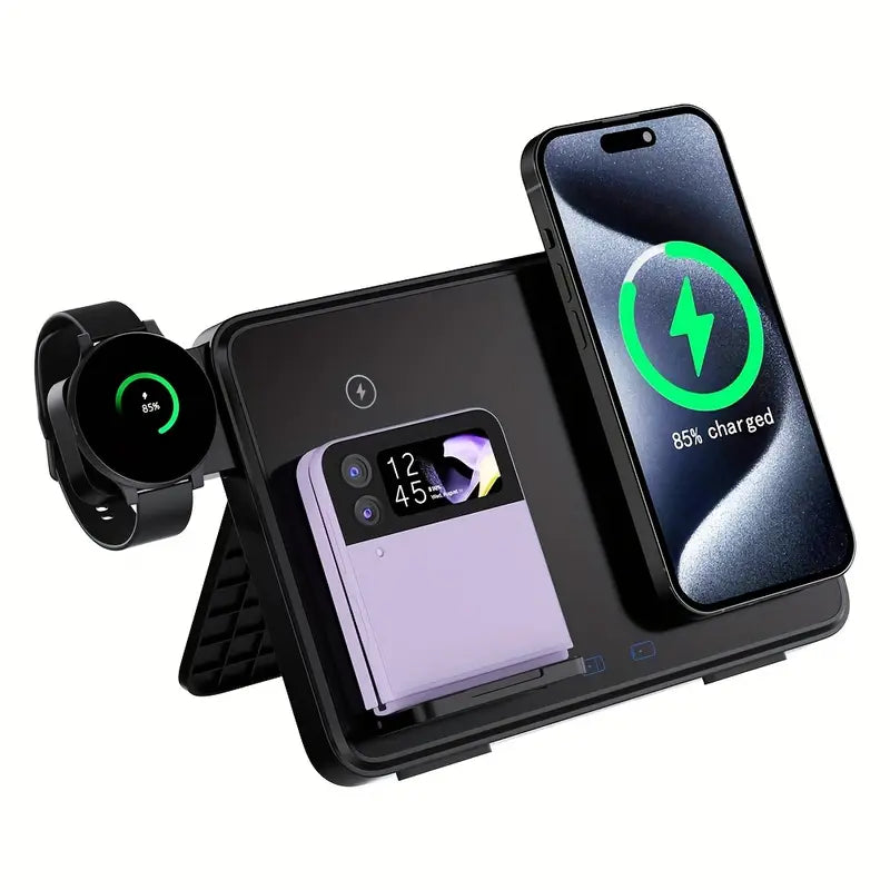 10000mAh Power Bank with Magnetic Stand & 3-in-1 Fast Charging (-C/Lightning/Micro-)