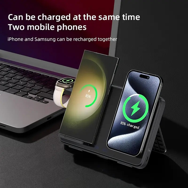 10000mAh Power Bank with Magnetic Stand & 3-in-1 Fast Charging (-C/Lightning/Micro-)
