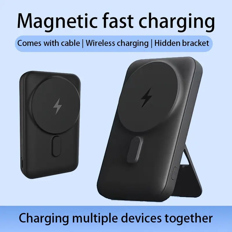 10000mAh Power Bank with Magnetic Stand & 3-in-1 Fast Charging (-C/Lightning/Micro-)