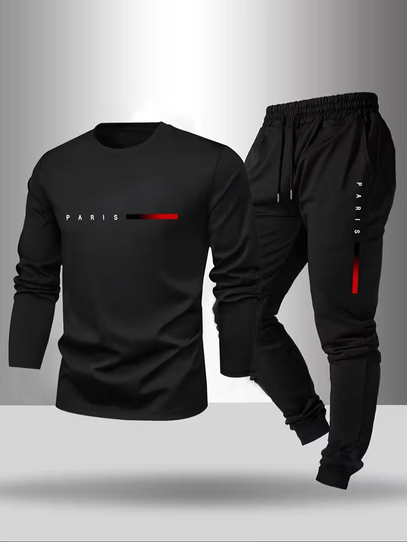 Men's long sleeve T-shirt pants set
