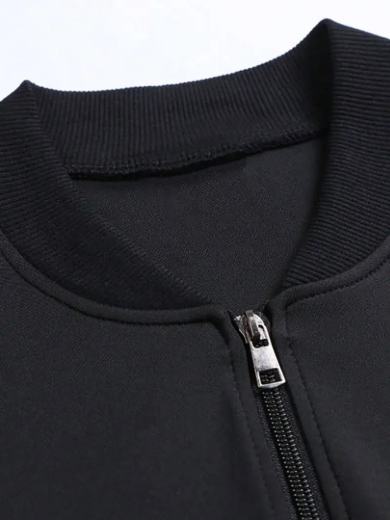 1pc Men'S Casual American Style Stand Collar Jacket - Geometric Bull Pattern