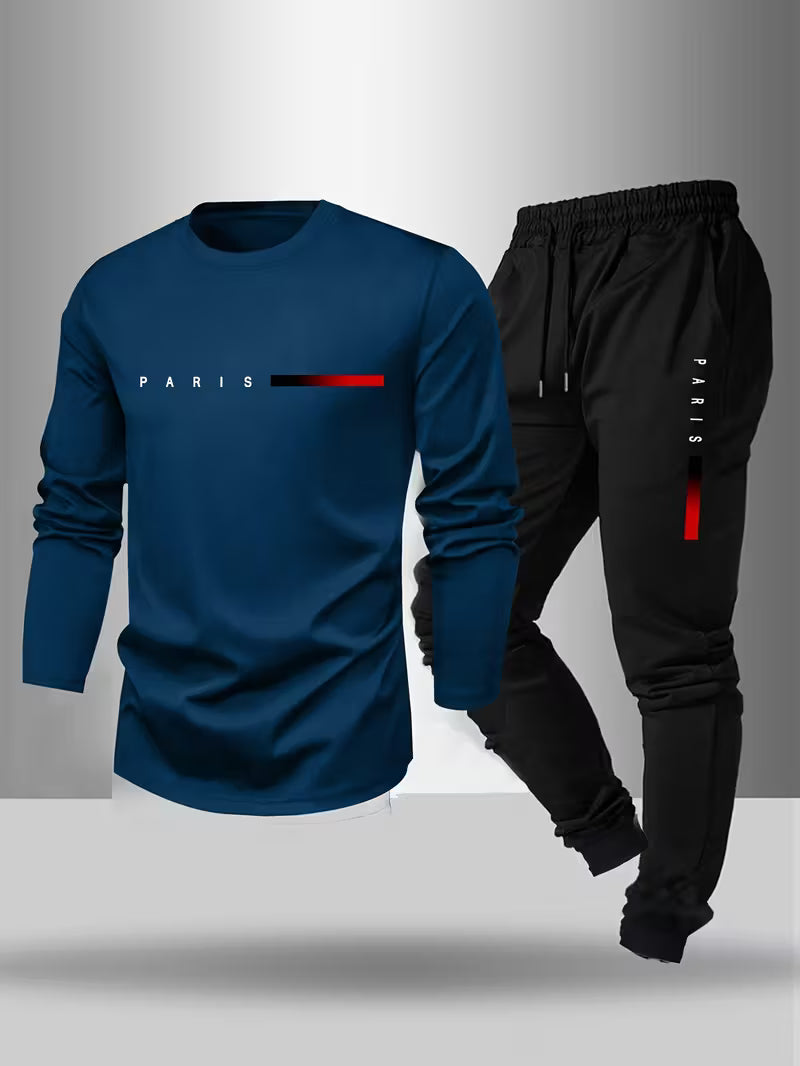 Men's long sleeve T-shirt pants set