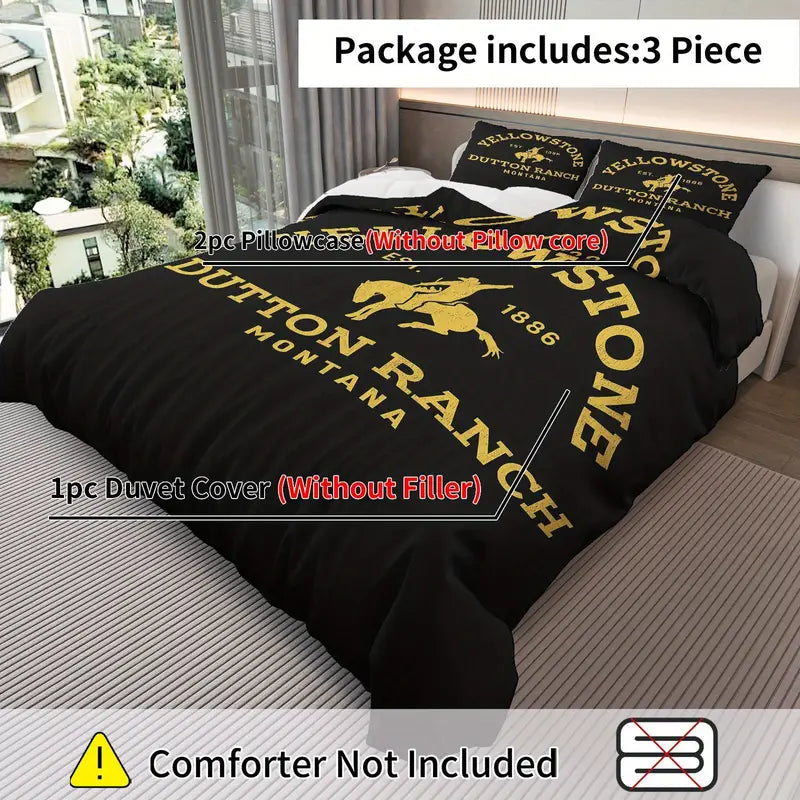 3pcs Duvet Cover Set, 1 Duvet + 2 Pillowcases Without Filler 240x220cm