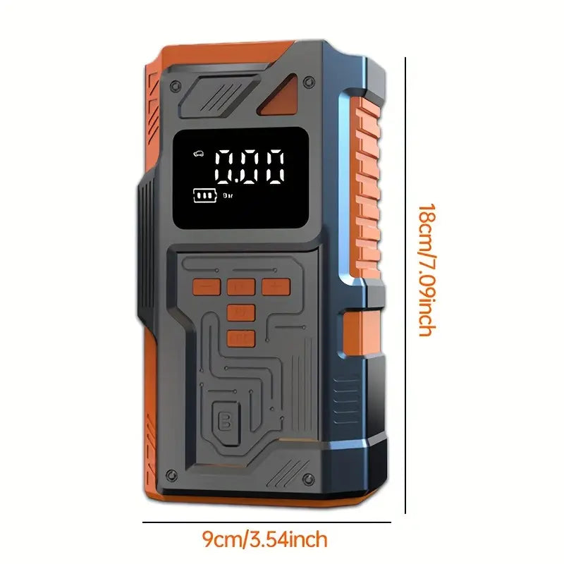 5-in-1 Multifunctional Inflator Starter, 150PSI Digital Tire Pump, Air Compressor, Car Battery Charger & LED Flashlight