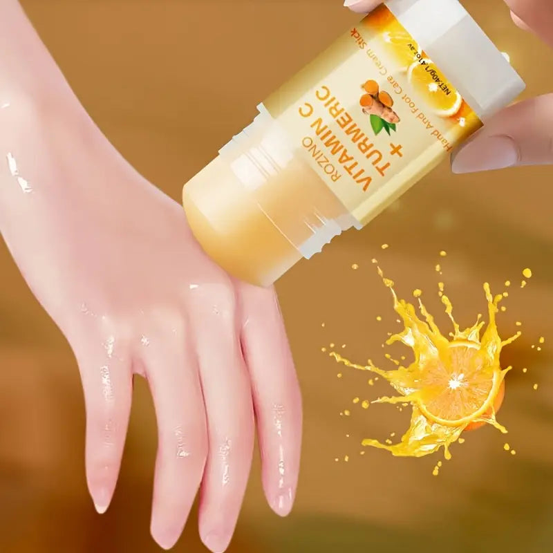 5pcs Turmeric Vitamin C Facial and Hand Foot Care Set, Hydrating Moisturizing Cream with Fine Texture, Instant Hydration, Brightening, Plumping Light Beige, Softens, Smooths, and Balances Light Beige