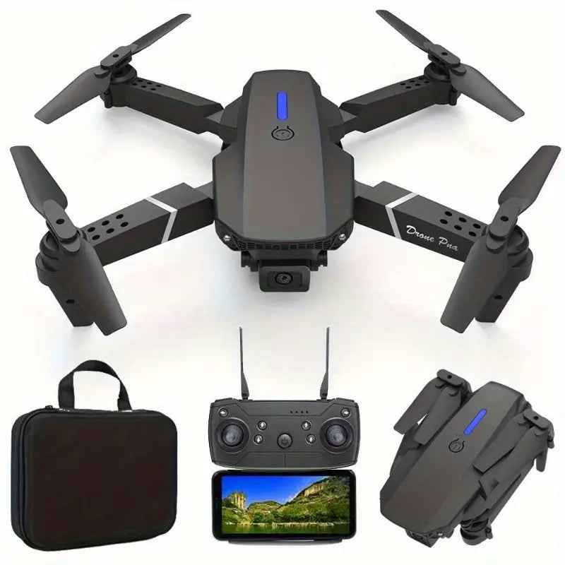 Popular E88 Drone with HD Dual Camera, Black and White, Long Battery Life, One-Key Return, WiFi Connection, Beginner-Friendly Quadcopter for Aerial Photography, Height Hold, Suitable for Beginners' Use, Professional Drone