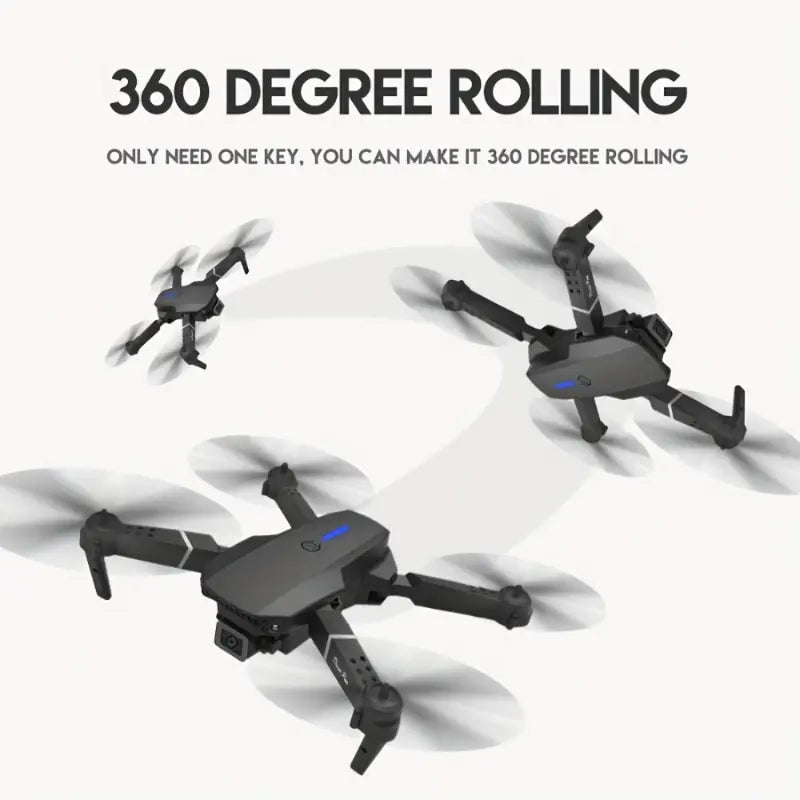 Popular E88 Drone with HD Dual Camera, Black and White, Long Battery Life, One-Key Return, WiFi Connection, Beginner-Friendly Quadcopter for Aerial Photography, Height Hold, Suitable for Beginners' Use, Professional Drone