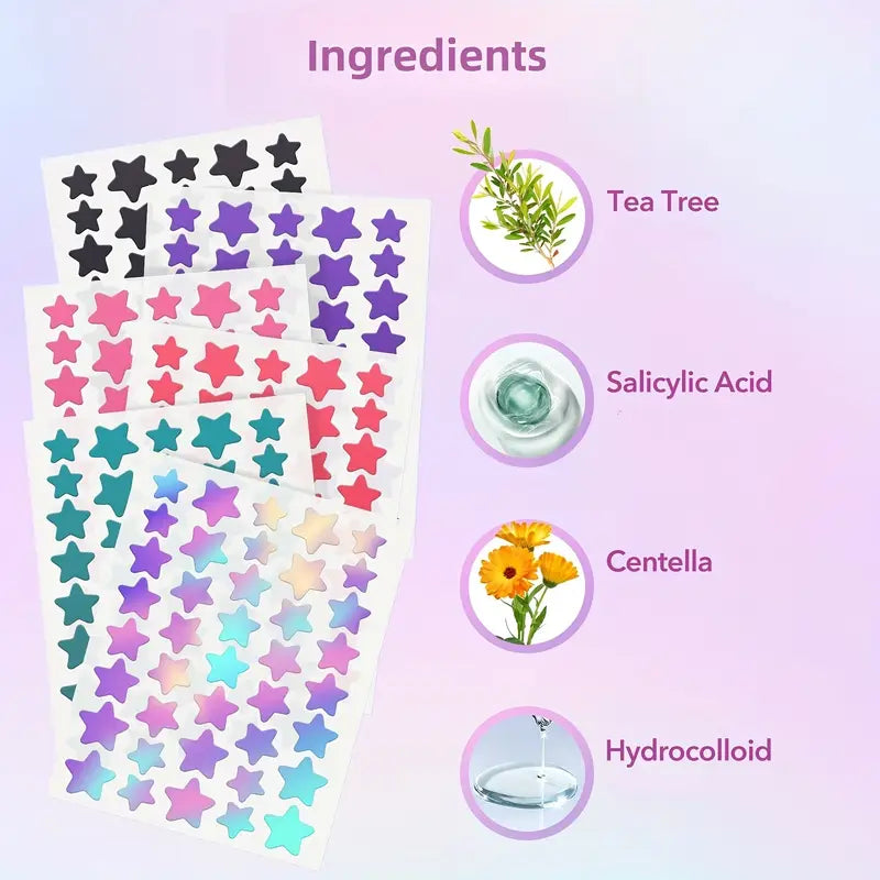 1680 Count HITWORKER Pimple Patches - Hydrocolloid Cover, High Quality & Star-Shaped Multi-Color (6+ Colors) for All Light Beige Types, Invisible Under Makeup, Daily Use, Creative Skincare Product, Blemish Cover, Nonirritating Material, Teens And Adults