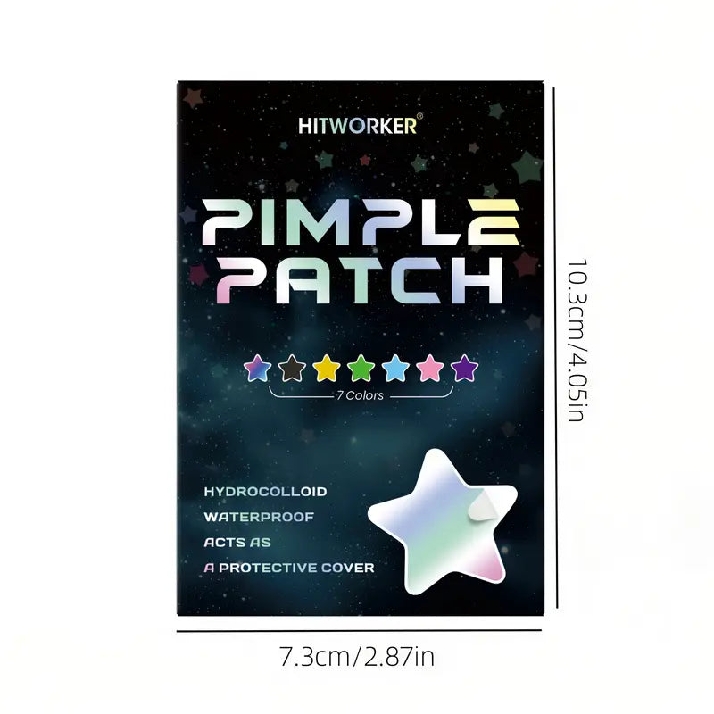 1680 Count HITWORKER Pimple Patches - Hydrocolloid Cover, High Quality & Star-Shaped Multi-Color (6+ Colors) for All Light Beige Types, Invisible Under Makeup, Daily Use, Creative Skincare Product, Blemish Cover, Nonirritating Material, Teens And Adults