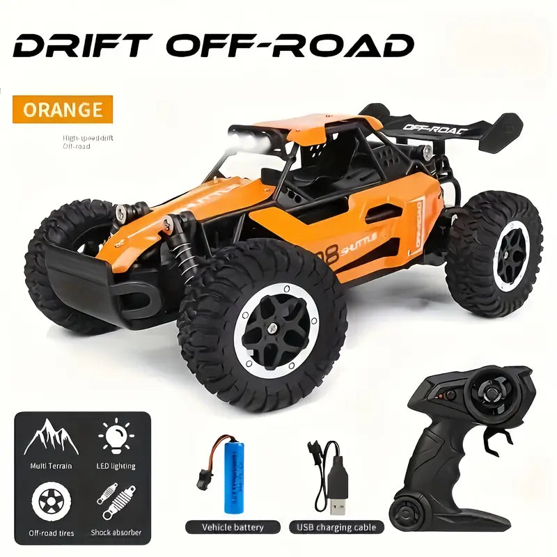 High-Speed Off-Road 2.4G Remote Control Car - 20KM/H Drifting, Anti-Collision Settings, Large Rubber Tires, USB Rechargeable, Black/Blue/Orange - Perfect for Outdoor Play, Durable Plastic Body, Rc Car X, Rc Crawler, Remote Control Car For Boy, Rc Truck