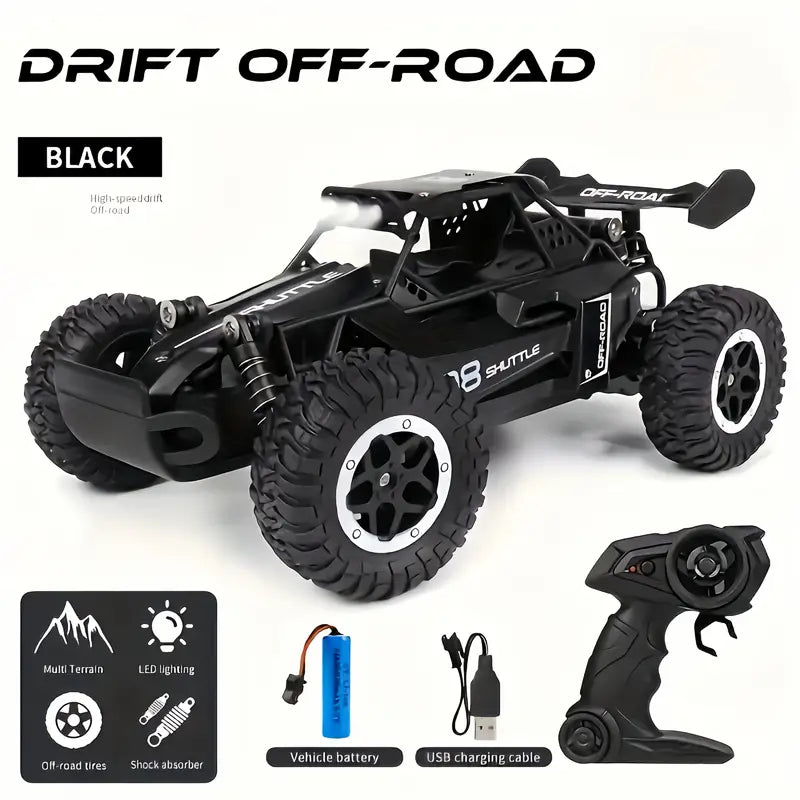 High-Speed Off-Road 2.4G Remote Control Car - 20KM/H Drifting, Anti-Collision Settings, Large Rubber Tires, USB Rechargeable, Black/Blue/Orange - Perfect for Outdoor Play, Durable Plastic Body, Rc Car X, Rc Crawler, Remote Control Car For Boy, Rc Truck