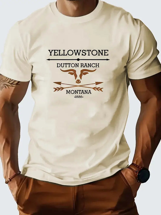 Men'S Casual Summer Training T-Shirt - Yellowstone Dutton Ranch Graphic Print