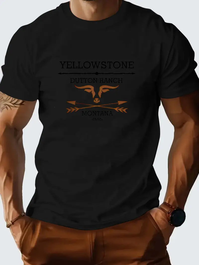 Men'S Casual Summer Training T-Shirt - Yellowstone Dutton Ranch Graphic Print