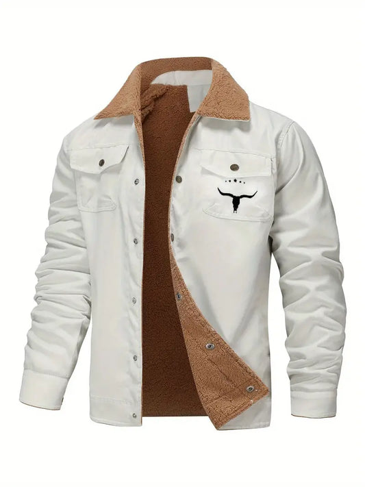 Men'S Stylish Winter Jacket with Bull Head Logo