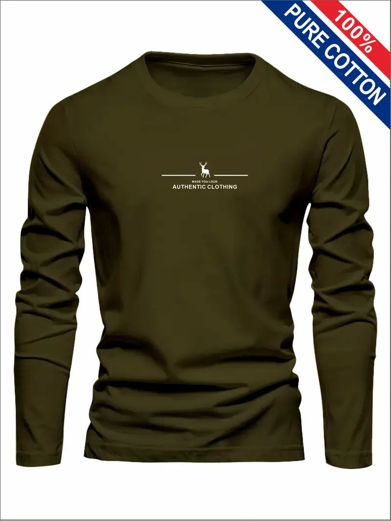 Men's 100% Cotton Heavyweight Long Sleeve T-Shirt