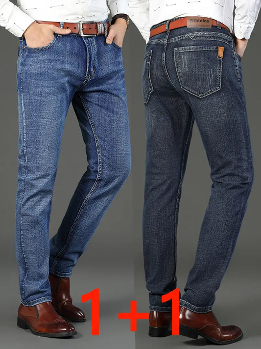 Light Business Casual Elastic Long Trousers Two-Piece Set
