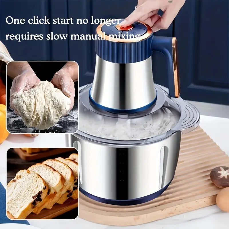 Multifunctional Electric Chopper Food Processor Stainless Steel Five-Speed, Six Pure Steel Blades, Quick Meat Grinder, Home Use Meat Mincer, Chop and Crush, Suitable for Kitchen, Vegetables, Onions, Garlic, Salad, Baby Food