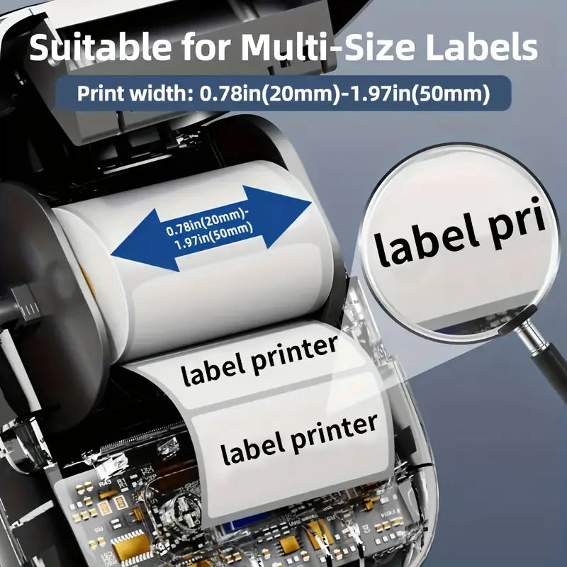 Portable Wireless Thermal Label Printer - Mini Barcode and Sticker Maker, Suitable for Office, DIY Stickers, Home Stickers, Compatible with Smartphones, USB Charging, Wireless Label Printer, Retail Labeling, Durable Construction, Small Businesses