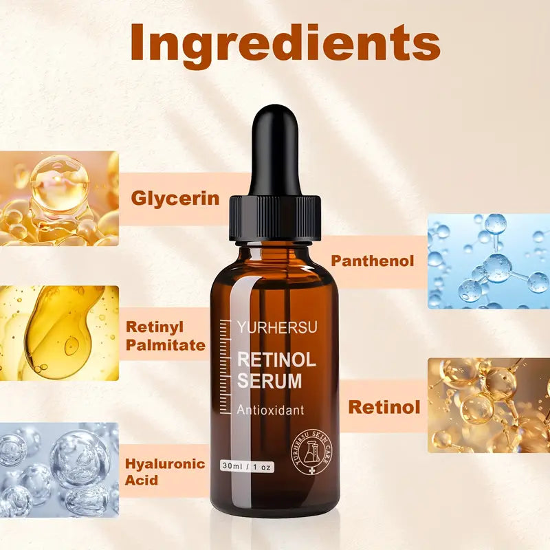 Retinol Serum 2.0 Night Serum, New Upgraded Formula Face Essence, Gentle Skincare, Moisturizing and Nourishing Light Beige with Hyaluronic Acid, Little Brown One Serum