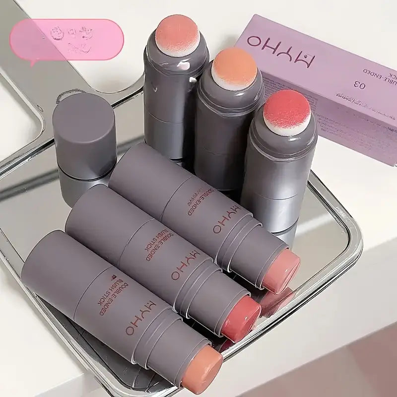 Double-headed Blush Stick Long-lasting Blush Stick With Matte Natural Color For Cheeks And Lips Dual-use Portable Makeup Stick