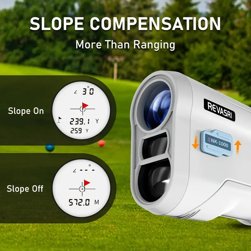 REVASRI Golf Rangefinder with Slope And Pin Lock Vibration, External Slope Switch for Golf Tournament Legal, Rangefinders with Rechargeable Battery 914.4meter Laser Range Finder